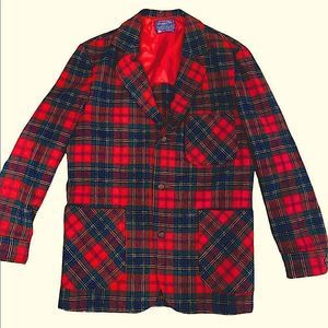 Pendleton Womens Vintage Tartan Blazer Small 100% Virgin Wool